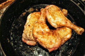 pan roasted chicken legs